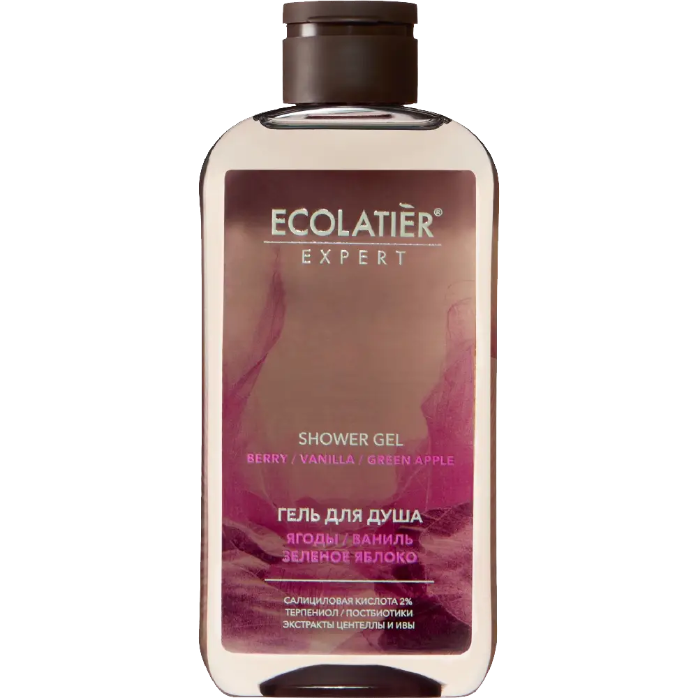 Гель для душа Ecolatier ягоды, ваниль и зелёное яблоко для проблемной кожи 300 мл