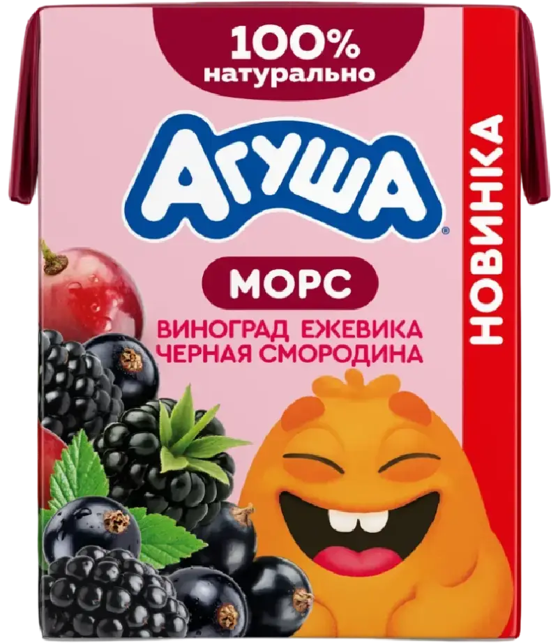 Морс детский Агуша виноград, ежевика и чёрная смородина 200 мл